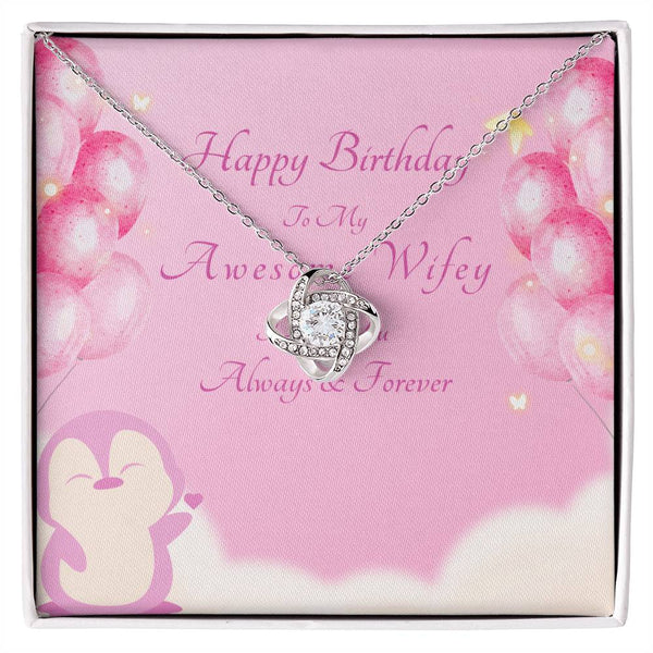 To My Awesome Wifey | For Wife | Queen's Charm Necklace | Birthday Card