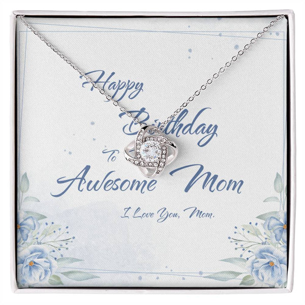 To My Awesome Mom | For Mom | Queen's Charm Necklace | Birthday Card