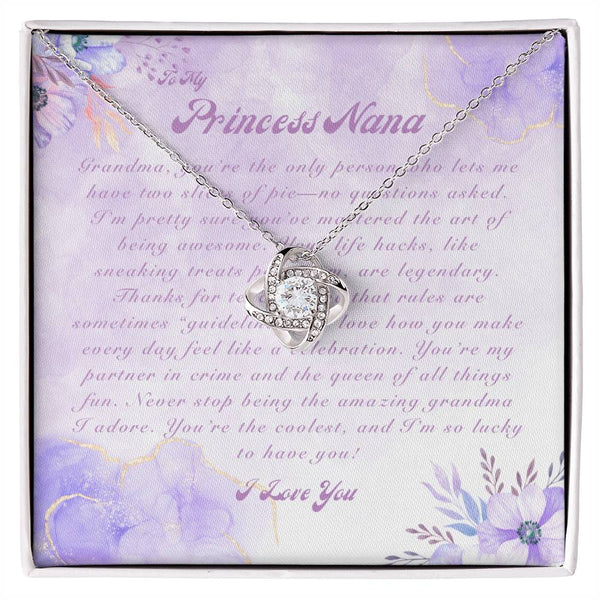 To My Princess Nana | For Grandma | Queen's Charm Necklace | Message Card