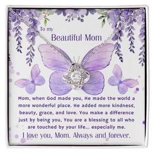 Gift For Mom | To My Beautiful Mom | Queen's Charm Necklace | Message Card