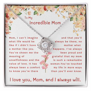 Gift For Mom | To My Incredible Mom | Queen's Charm Necklace | Message Card