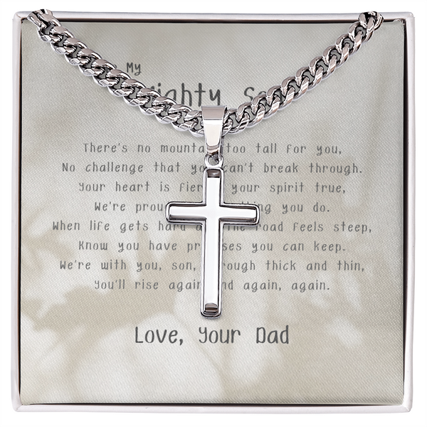 To My Mighty Son - By Dad | For Son | Urban Saint Necklace | Message Card