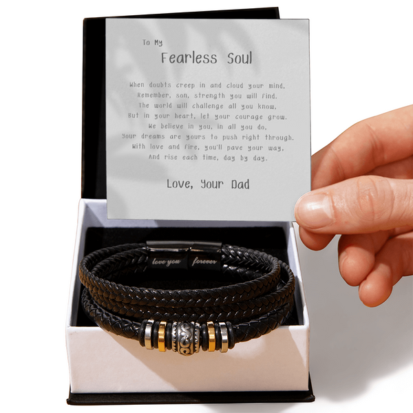 To My Fearless Soul - By Dad | For Son | Soul Connection Bracelet | Message Card