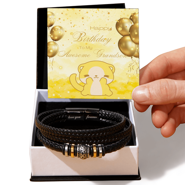 To My Awesome Grandson | For Grandson | Soul Connection Bracelet | Birthday Card