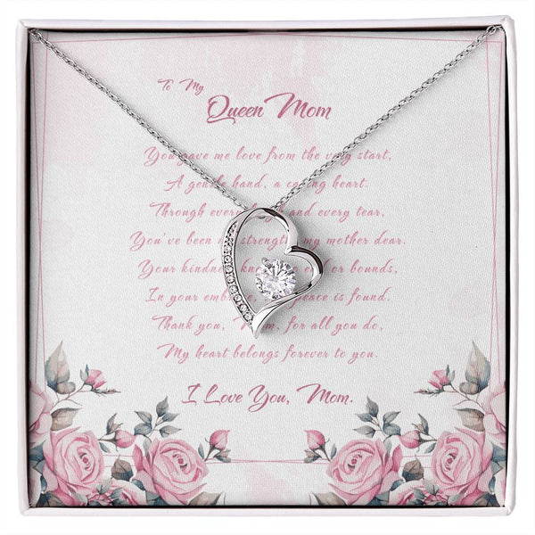 To My Queen Mom | For Mom | Blush Bloom Necklace | Message Card
