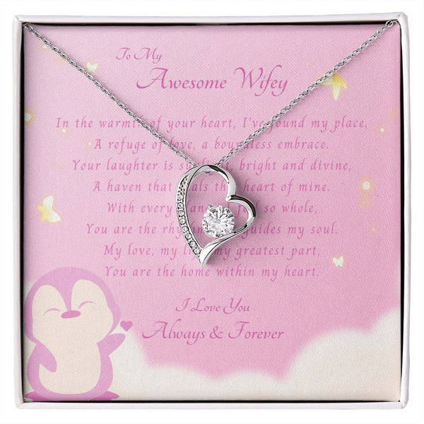 To My Awesome Wifey | For Wife | Blush Bloom Necklace | Message Card