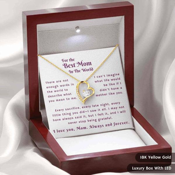Gift For The Best Mom In The World | Blush Bloom Necklace | Message Card Box