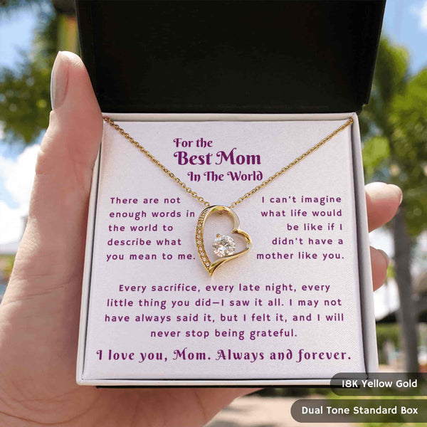 Gift For The Best Mom In The World | Blush Bloom Necklace | Message Card Box