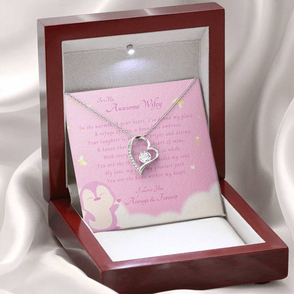 To My Awesome Wifey | For Wife | Blush Bloom Necklace | Message Card