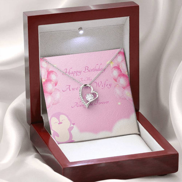 To My Awesome Wifey | For Wife | Blush Bloom Necklace | Birthday Card