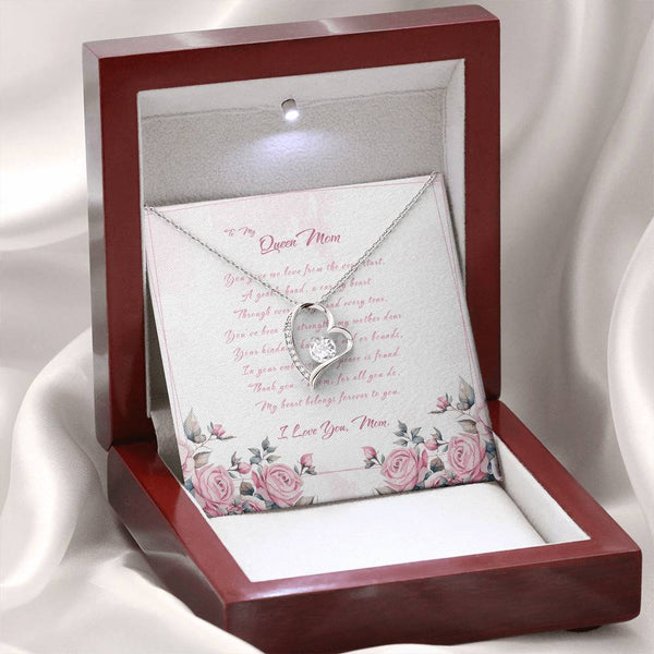 To My Queen Mom | For Mom | Blush Bloom Necklace | Message Card