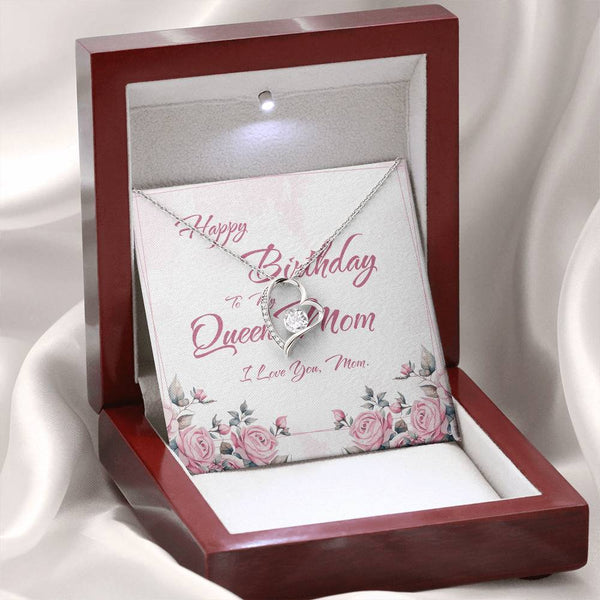 To My Queen Mom | For Mom | Blush Bloom Necklace | Birthday Card