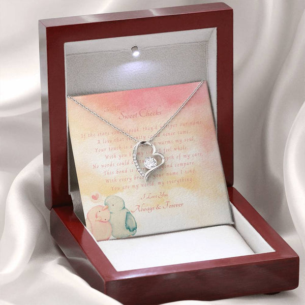 To My Sweet Cheeks | For Wife | Blush Bloom Necklace | Message Card
