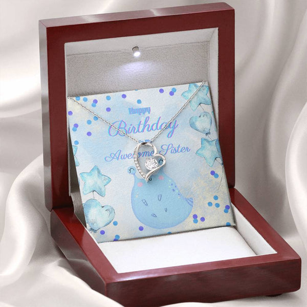 To My Awesome Sister | For Sister | Blush Bloom Necklace | Birthday Card