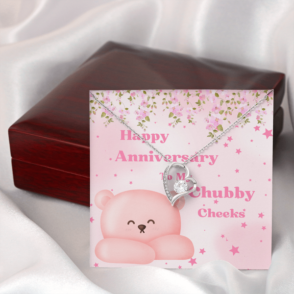 To My Chubby Cheeks | For Wife | Blush Bloom Necklace | Anniversary Card
