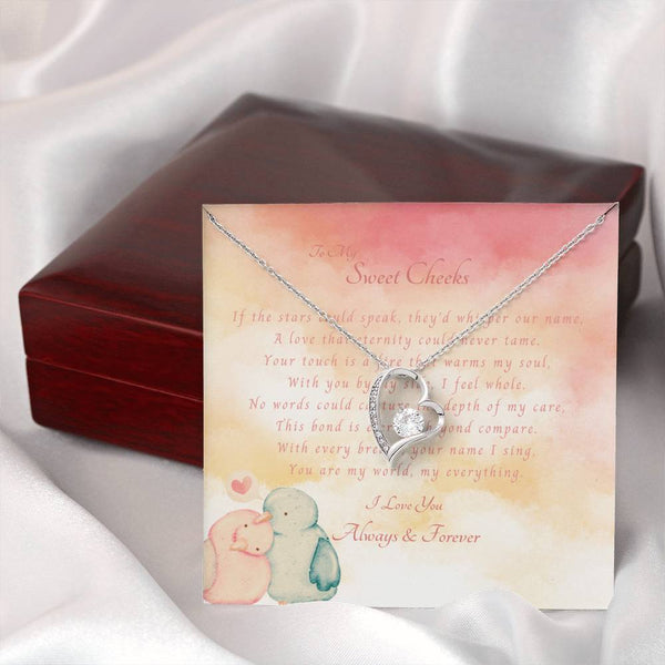 To My Sweet Cheeks | For Wife | Blush Bloom Necklace | Message Card