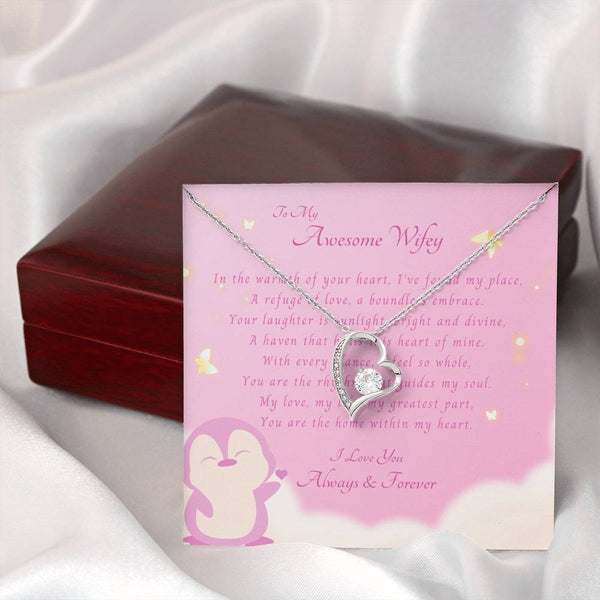 To My Awesome Wifey | For Wife | Blush Bloom Necklace | Message Card