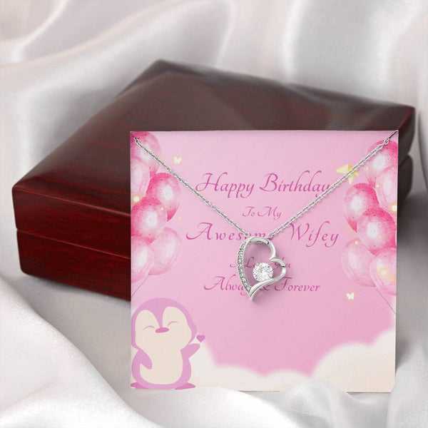 To My Awesome Wifey | For Wife | Blush Bloom Necklace | Birthday Card
