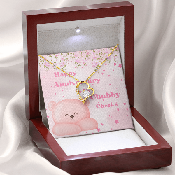 To My Chubby Cheeks | For Wife | Blush Bloom Necklace | Anniversary Card