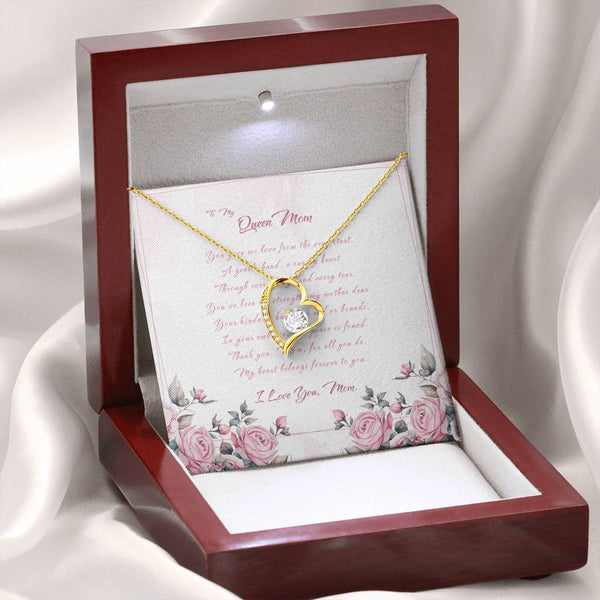 To My Queen Mom | For Mom | Blush Bloom Necklace | Message Card