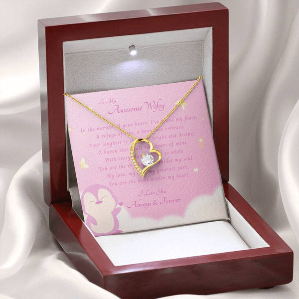 To My Awesome Wifey | For Wife | Blush Bloom Necklace | Message Card