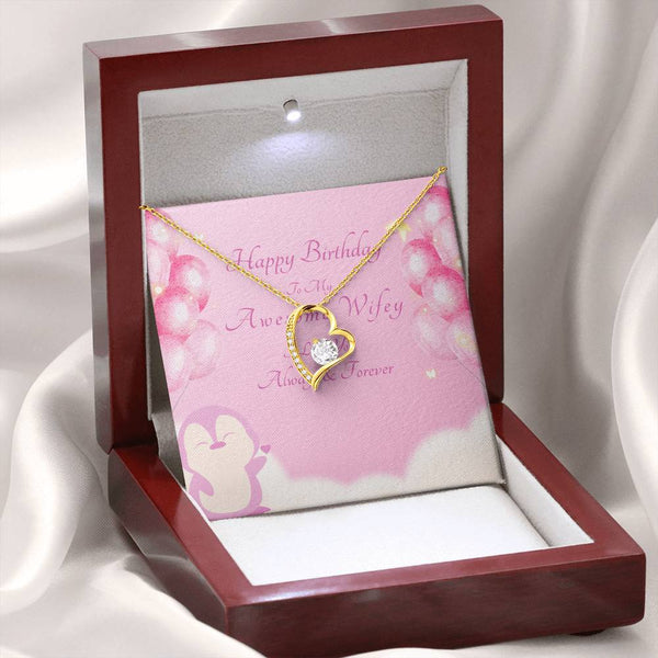 To My Awesome Wifey | For Wife | Blush Bloom Necklace | Birthday Card