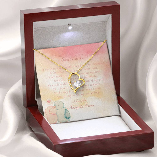 To My Sweet Cheeks | For Wife | Blush Bloom Necklace | Message Card