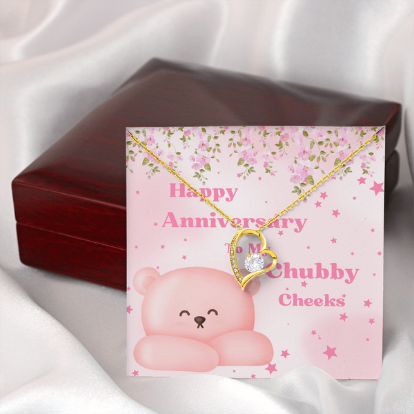 To My Chubby Cheeks | For Wife | Blush Bloom Necklace | Anniversary Card