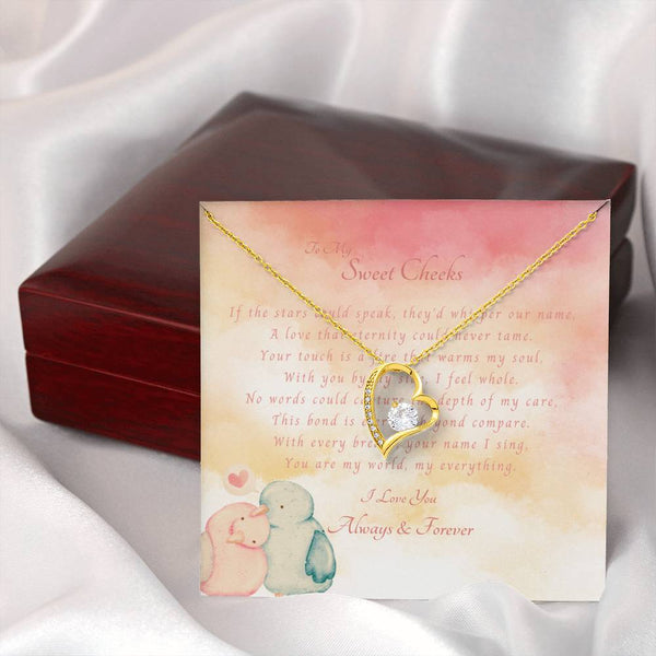 To My Sweet Cheeks | For Wife | Blush Bloom Necklace | Message Card