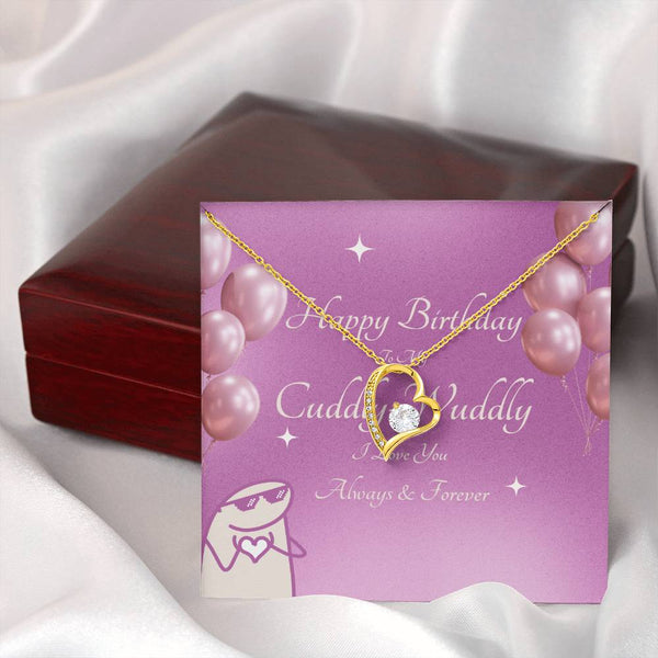 To My Cuddly Wuddly | For Girlfriend | Blush Bloom Necklace | Birthday Card
