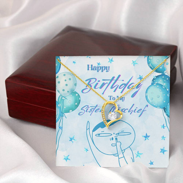 To My Sister Mischief | For Sister | Blush Bloom Necklace | Birthday Card