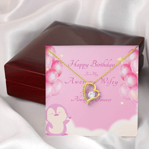 To My Awesome Wifey | For Wife | Blush Bloom Necklace | Birthday Card