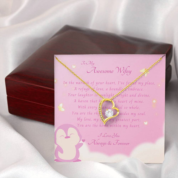 To My Awesome Wifey | For Wife | Blush Bloom Necklace | Message Card