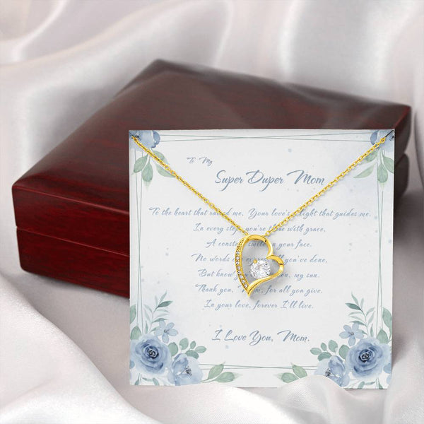 To My Super Duper Mom | For Mom | Blush Bloom Necklace | Message Card