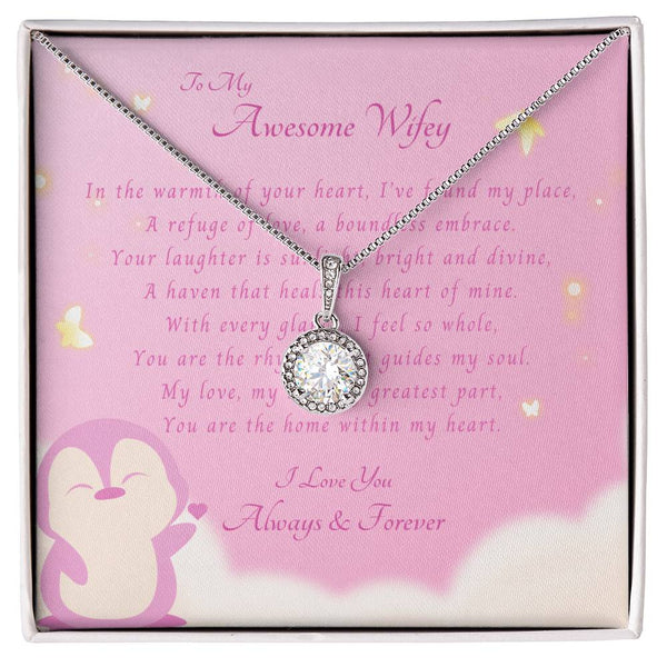 To My Awesome Wifey | For Wife | Cosmic Halo Necklace | Message Card