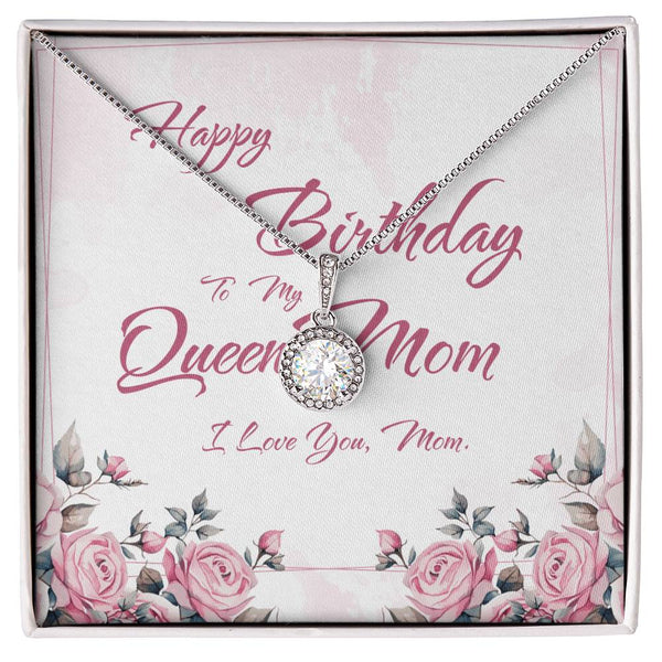 To My Queen Mom | For Mom | Cosmic Halo Necklace | Birthday Card