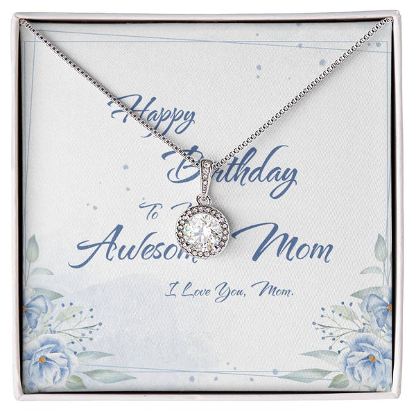 To My Awesome Mom | For Mom | Cosmic Halo Necklace | Birthday Card