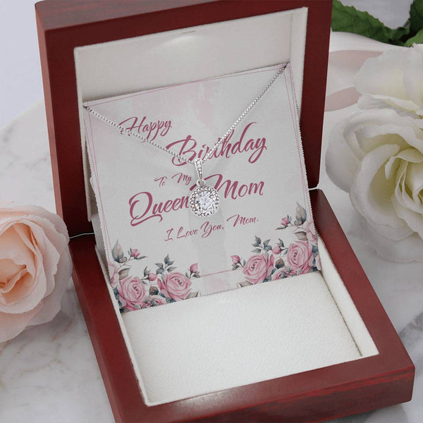 To My Queen Mom | For Mom | Cosmic Halo Necklace | Birthday Card