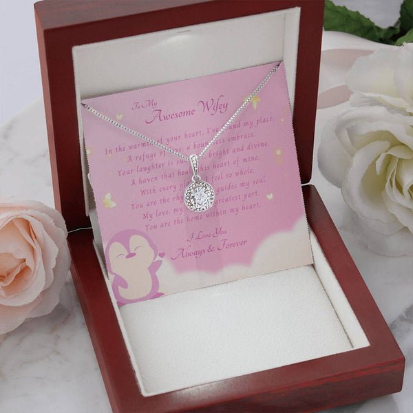 To My Awesome Wifey | For Wife | Cosmic Halo Necklace | Message Card