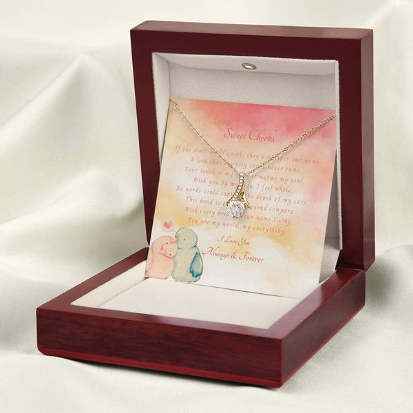 To My Sweet Cheeks | For Wife | Celestial Grace Necklace | Message Card