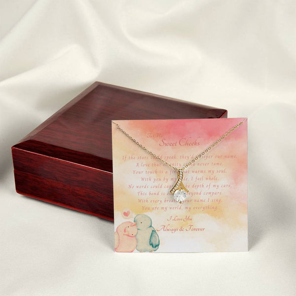 To My Sweet Cheeks | For Wife | Celestial Grace Necklace | Message Card