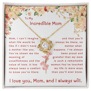 Gift For Mom | To My Incredible Mom | Queen's Charm Necklace | Message Card