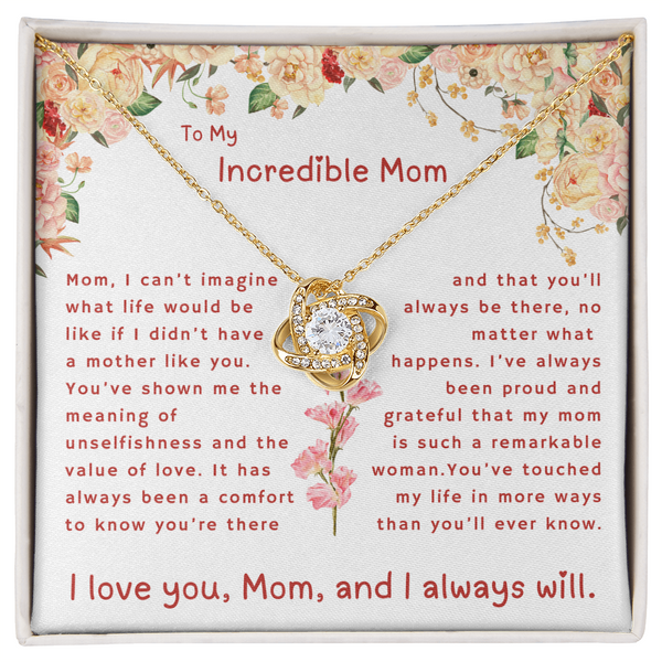 Gift For Mom | To My Incredible Mom | Queen's Charm Necklace | Message Card