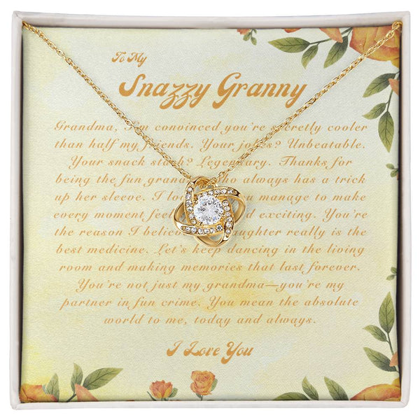 To My Snazzy Granny | For Grandma | Queen's Charm Necklace | Message Card