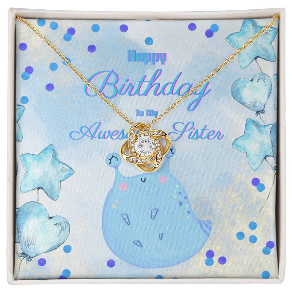 To My Awesome Sister | For Sister | Queen's Charm Necklace | Birthday Card
