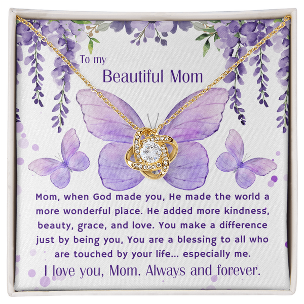 Gift For Mom | To My Beautiful Mom | Queen's Charm Necklace | Message Card