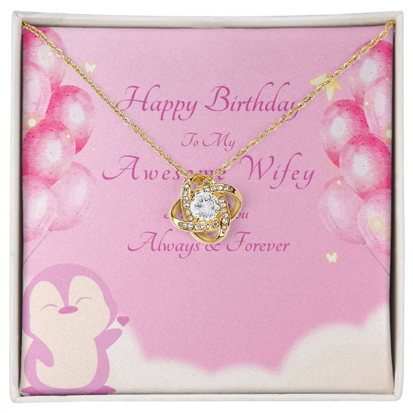 To My Awesome Wifey | For Wife | Queen's Charm Necklace | Birthday Card
