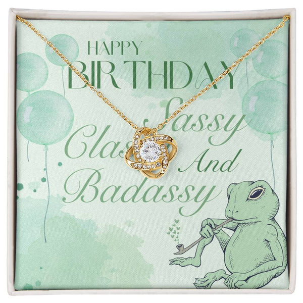 To My Sassy Classy Badassy | For Friend | Queen's Charm Necklace | Birthday Card