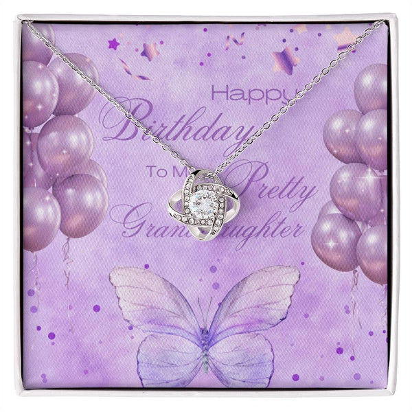 To My Pretty Granddaughter | For Granddaughter | Queen's Charm Necklace | Birthday Card