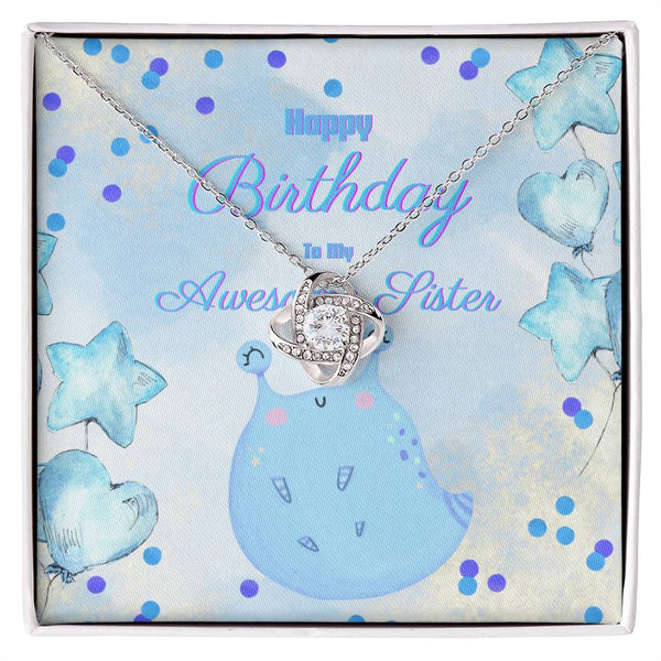 To My Awesome Sister | For Sister | Queen's Charm Necklace | Birthday Card